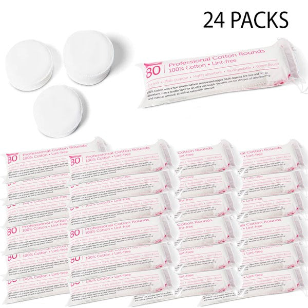 Barneys Professional Cotton Round - Pack of 80 - 24 Units