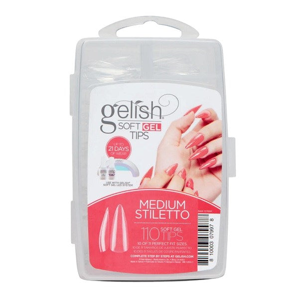 Gelish Soft Gel Tips Medium Stiletto  - 110 Pack