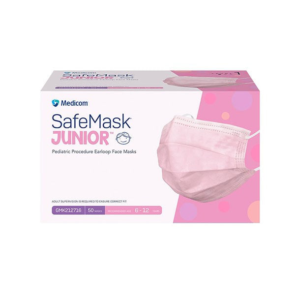 Medicom SafeMask Junior Child Earloop Masks - PINK