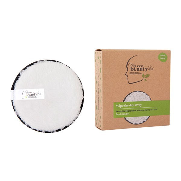 MY ECO BEAUTY KIT -  RE-USEABLE MAKEUP REMOVER PAD - 'WHITE' Microfibre 1pk