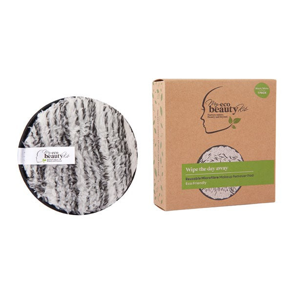 MY ECO BEAUTY KIT -  RE-USEABLE MAKEUP REMOVER PAD - 'BLACK & WHITE Marble' Microfibre 1pk