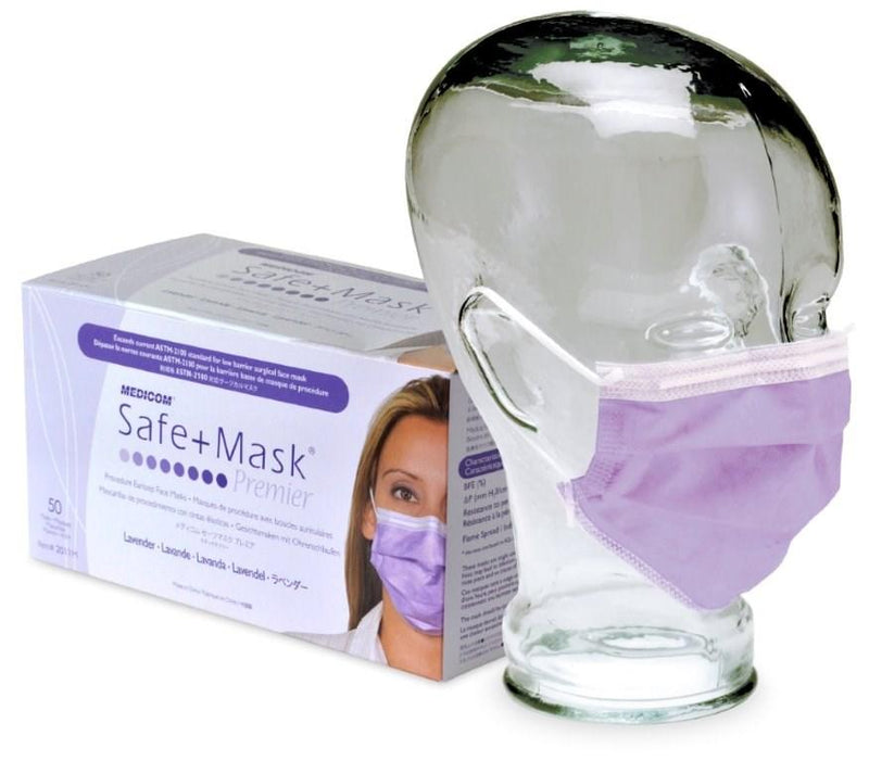 Medicom Premier 3 Ply Nose & Mouth Face Mask Pack of 50 - Lavender