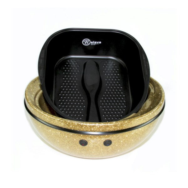 Belava Trio Pedicure Footspa Black with Gold Glitter Base& 20 Liners