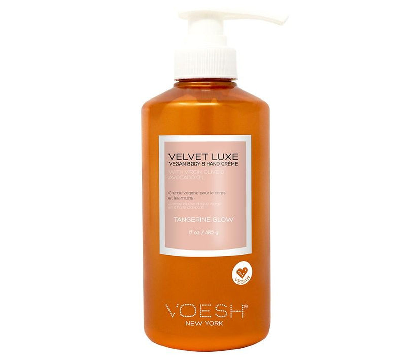 Voesh Velvet Luxe Vegan Body & Hand Creme Tangerine Glow - 482g Pump Bottle